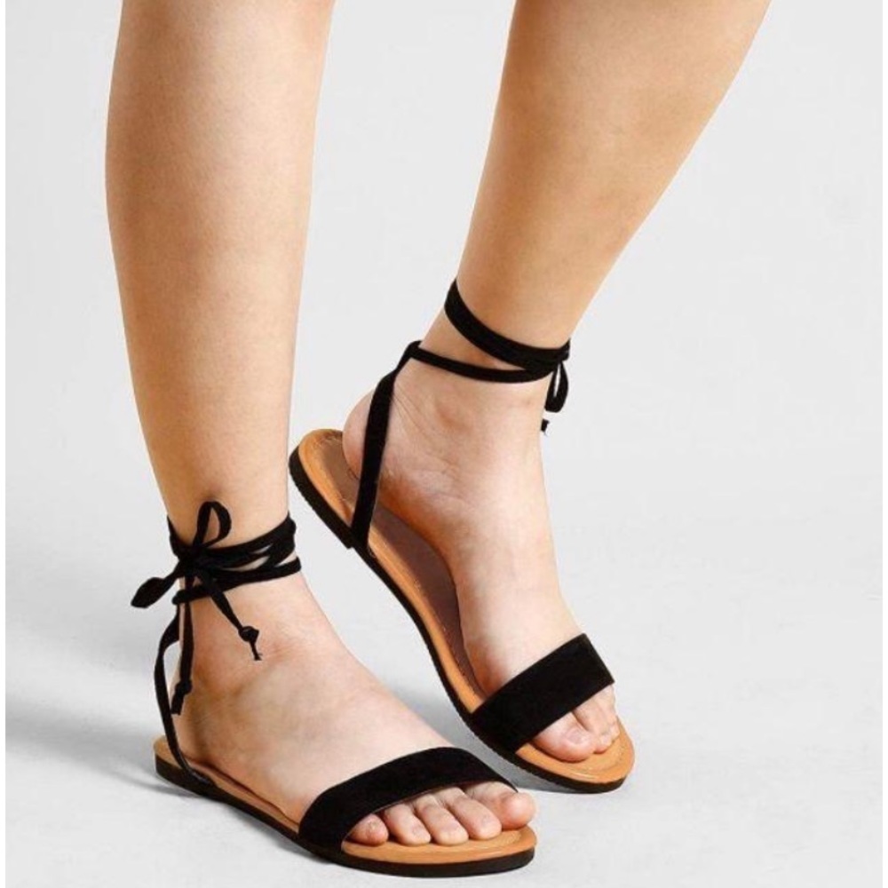 Black lace up sandals